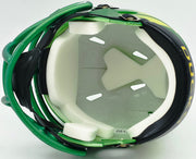 Tez Johnson Autographed Oregon Ducks Green Speed Mini Helmet JSA Witness Stock #256799