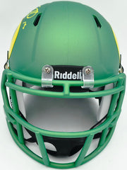 Tez Johnson Autographed Oregon Ducks Apple Green Speed Mini Helmet JSA Witness Stock #256800