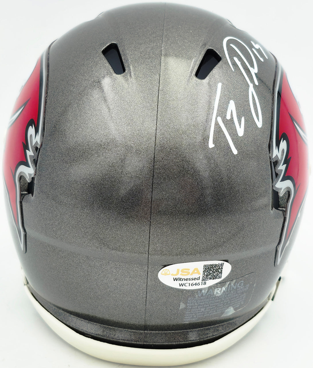 Tez Johnson Autographed Tampa Bay Buccaneers Silver Speed Mini Helmet JSA Witness Stock #256801