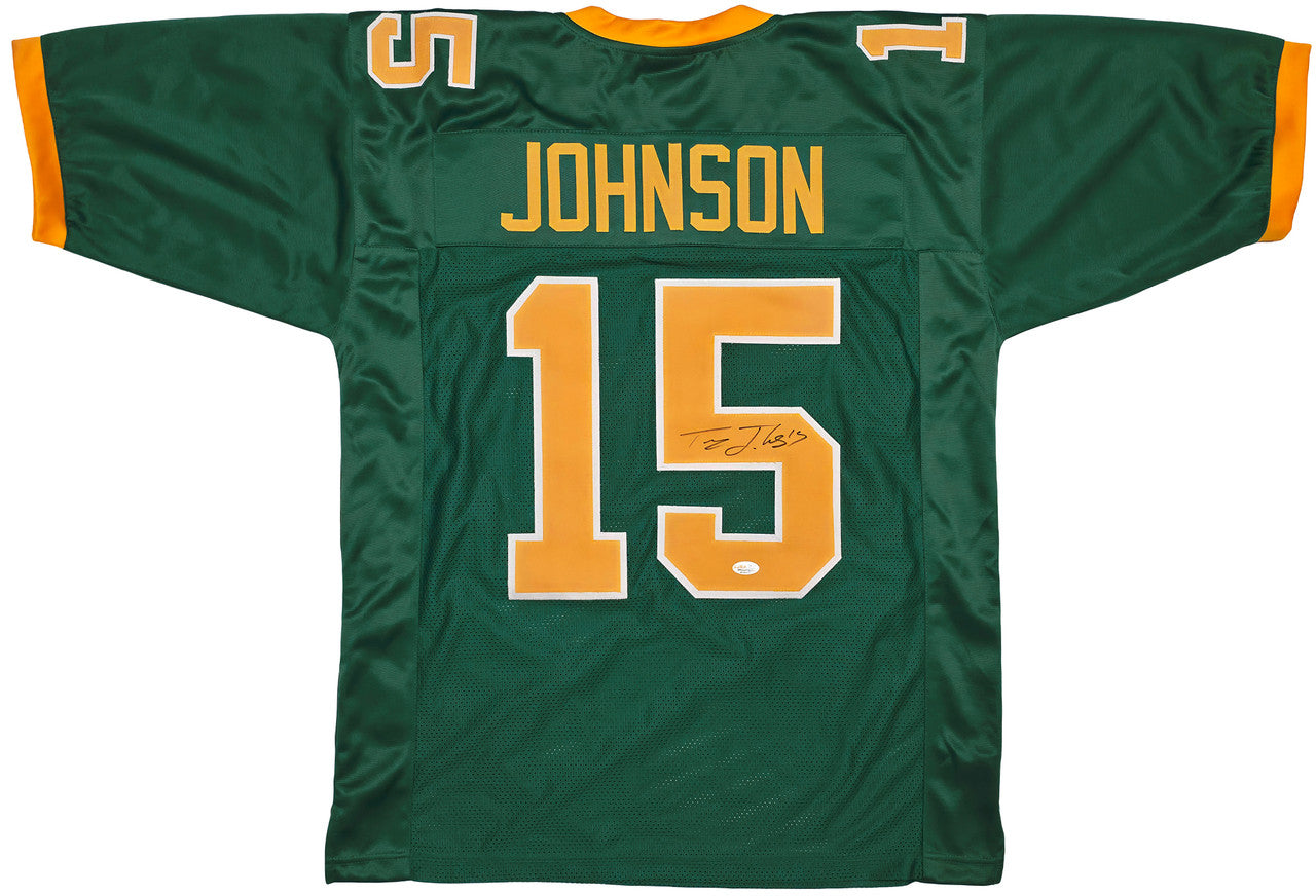 Oregon Ducks Tez Johnson Autographed Green Jersey JSA Witness Stock #256795