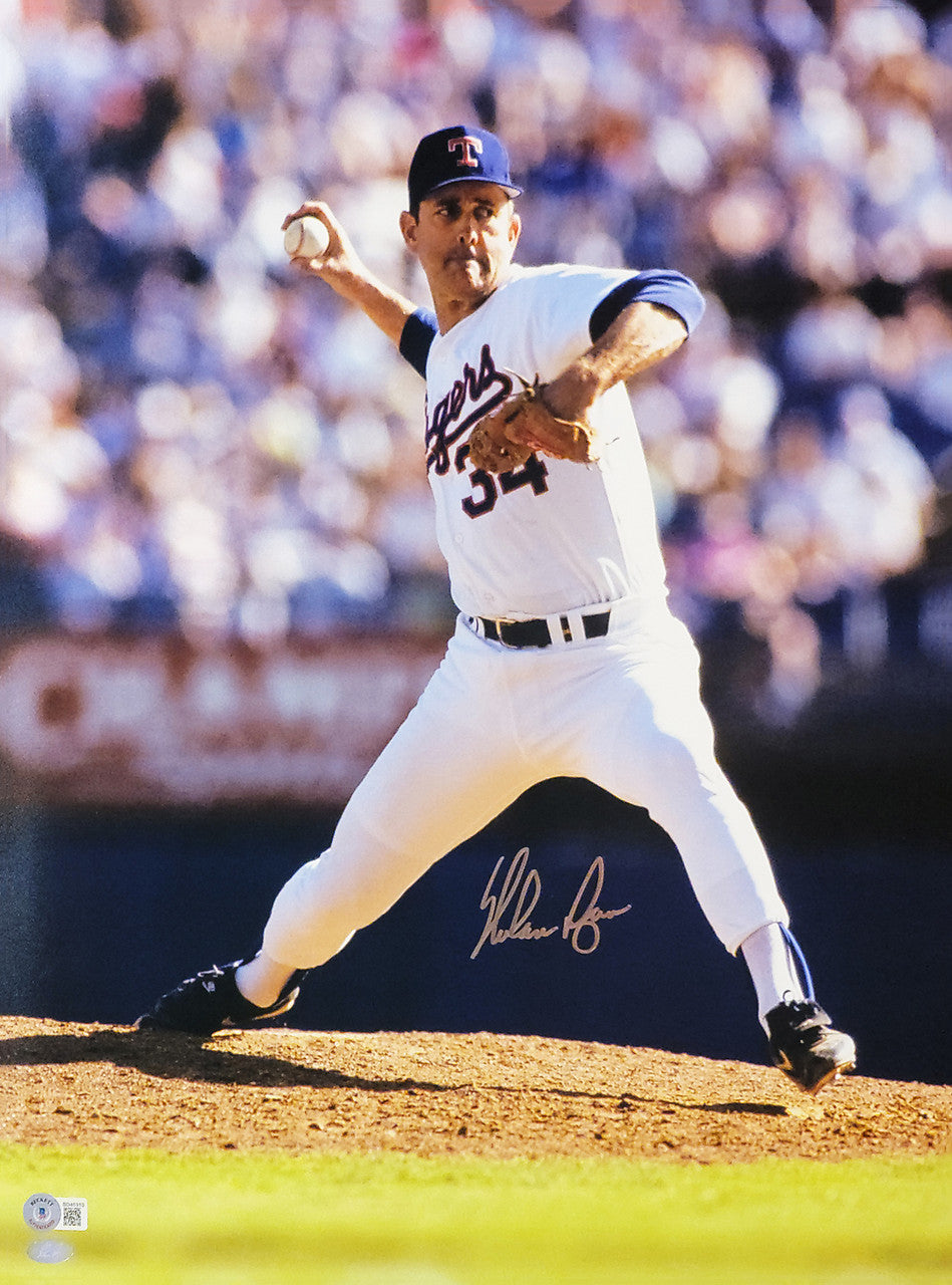 Nolan Ryan Autographed Framed 16x20 Photo Texas Rangers PSA/DNA ITP Stock #256671