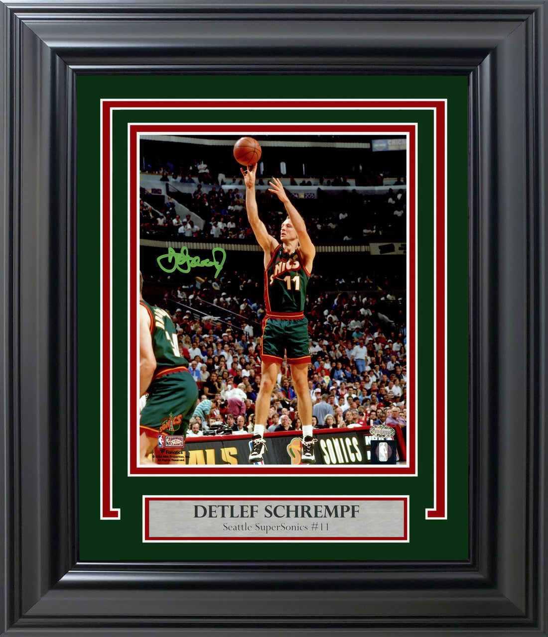 Detlef Schrempf Autographed Framed 8x10 Photo Seattle Supersonics MCS Holo Stock #256683