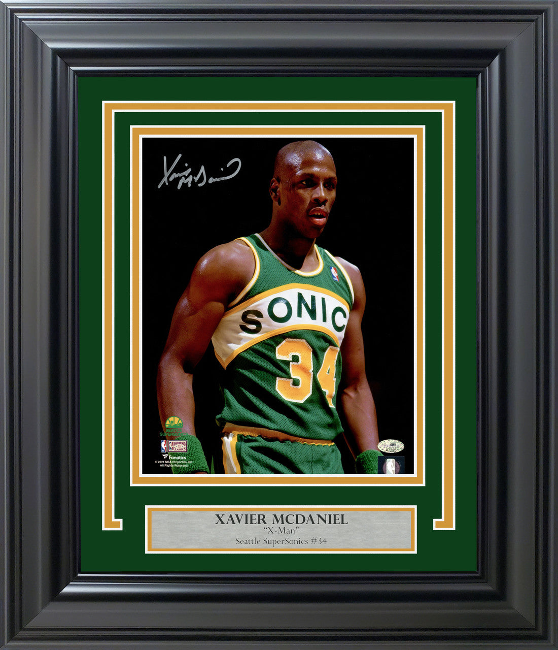 Xavier McDaniel Autographed Framed 8x10 Photo Seattle Supersonics MCS Holo Stock #256689