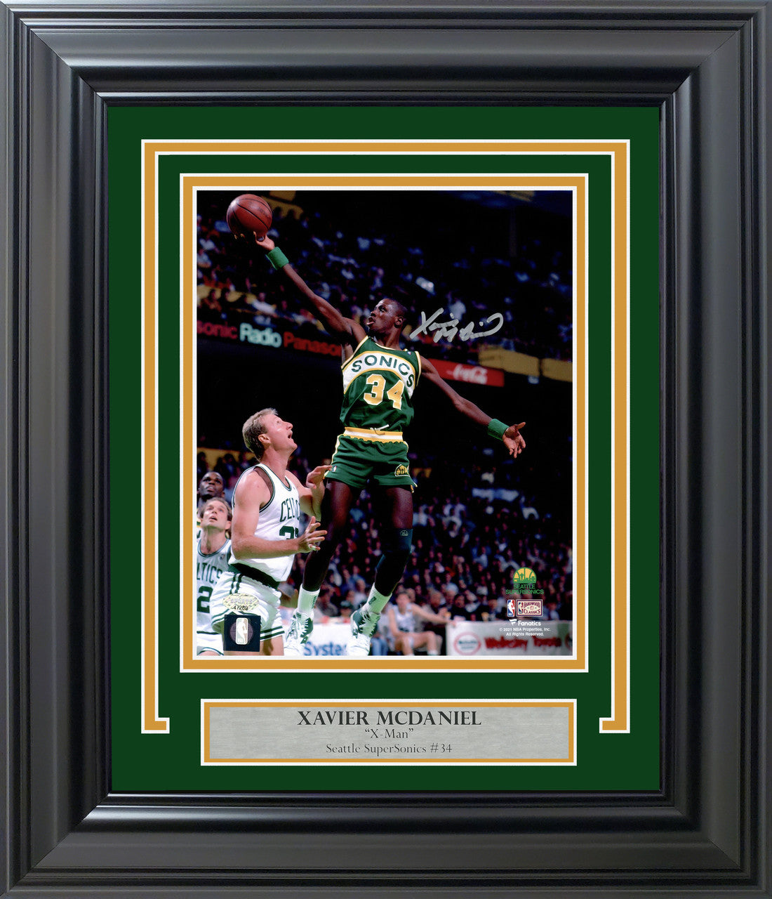 Xavier McDaniel Autographed Framed 8x10 Photo Seattle Supersonics MCS Holo Stock #256690