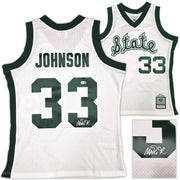 Michigan State Spartans Magic Johnson Autographed White Authentic Mitchell & Ness 1978-79 College Vault Jersey Size L Beckett BAS Witness Stock #256713