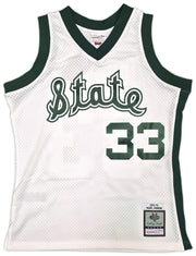 Michigan State Spartans Magic Johnson Autographed White Authentic Mitchell & Ness 1978-79 College Vault Jersey Size L Beckett BAS Witness Stock #256713