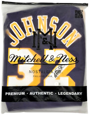 Los Angeles Lakers Magic Johnson Autographed Purple Authentic Mitchell & Ness 1984-85 Hardwood Classic Swingman Jersey Size L Beckett BAS Witness Stock #256707