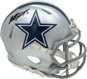 Micah Parson Autographed Dallas Cowboys Silver Speed Mini Helmet Fanatics Holo Stock #256993