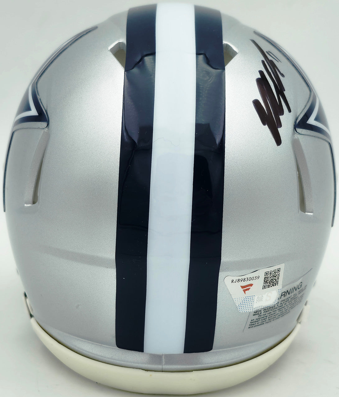 Micah Parson Autographed Dallas Cowboys Silver Speed Mini Helmet Fanatics Holo Stock #256993