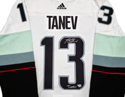 Seattle Kraken Brandon Tanev Autographed White Adidas Authentic Primegreen Inaugural Season Jersey Size 54 "Turbo" Fanatics Holo Stock #257012