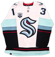 Seattle Kraken Brandon Tanev Autographed White Adidas Authentic Primegreen Inaugural Season Jersey Size 54 "Turbo" Fanatics Holo Stock #257012