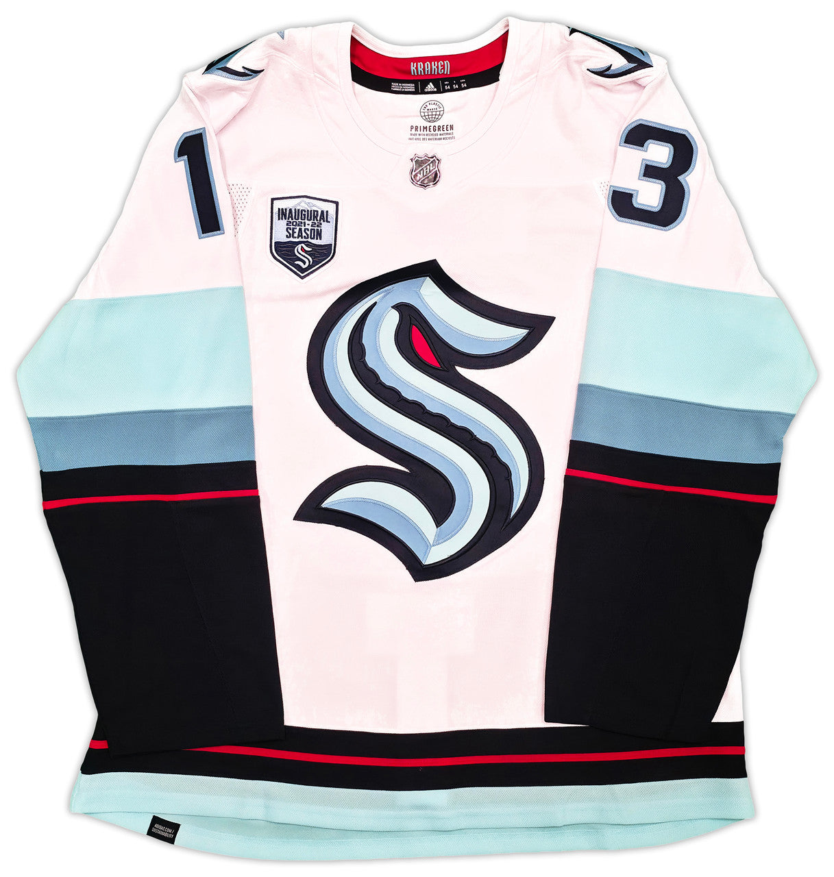 Seattle Kraken Brandon Tanev Autographed White Adidas Authentic Primegreen Inaugural Season Jersey Size 54 "Turbo" Fanatics Holo Stock #257012