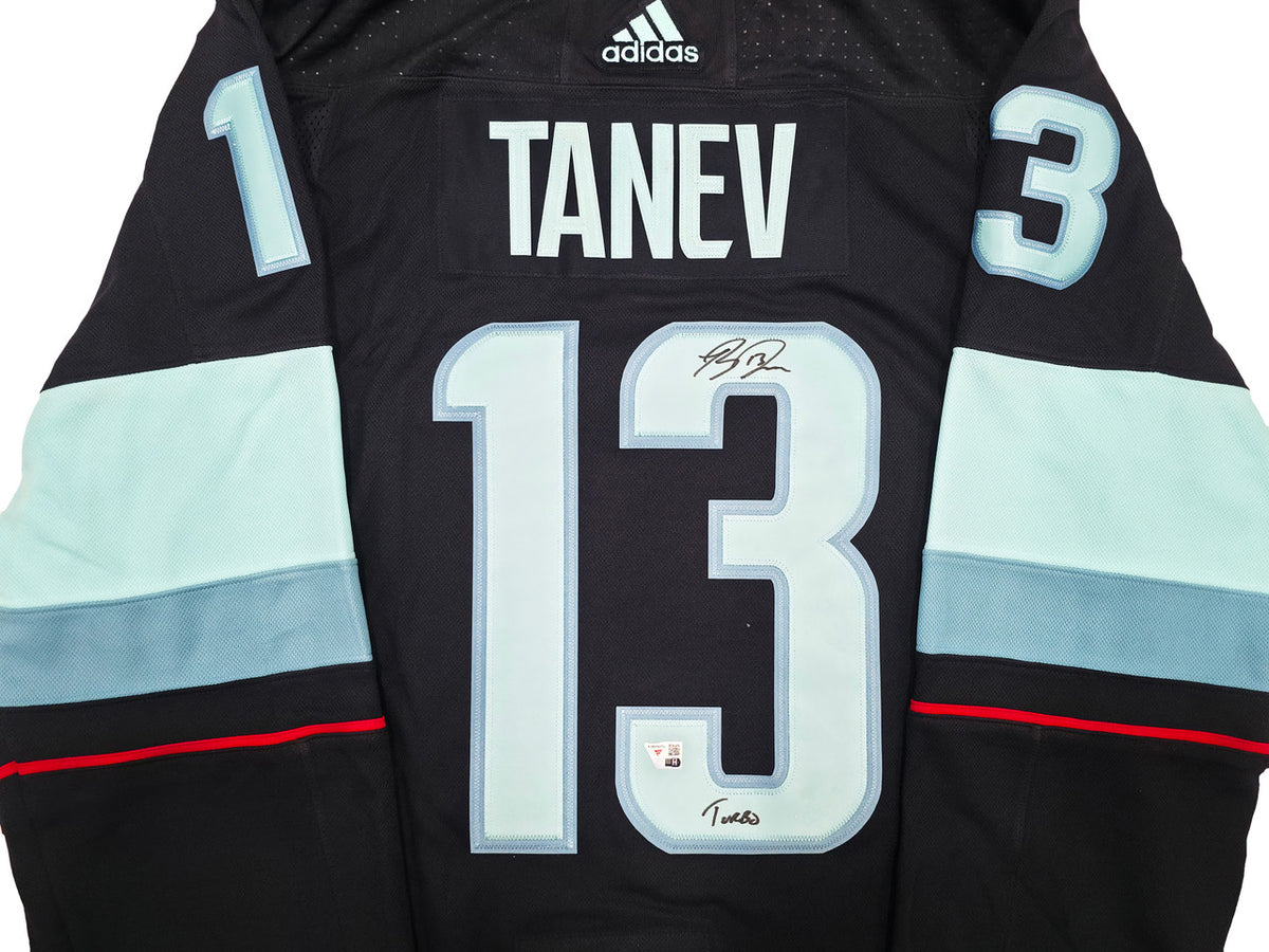 Seattle Kraken Brandon Tanev Autographed Blue Adidas Authentic Primegreen Inaugural Season Jersey Size 54 "Turbo" Fanatics Holo Stock #257013