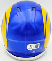 Davante Adams Autographed Los Angeles Rams Blue Speed Mini Helmet Beckett BAS Witness Stock #257214