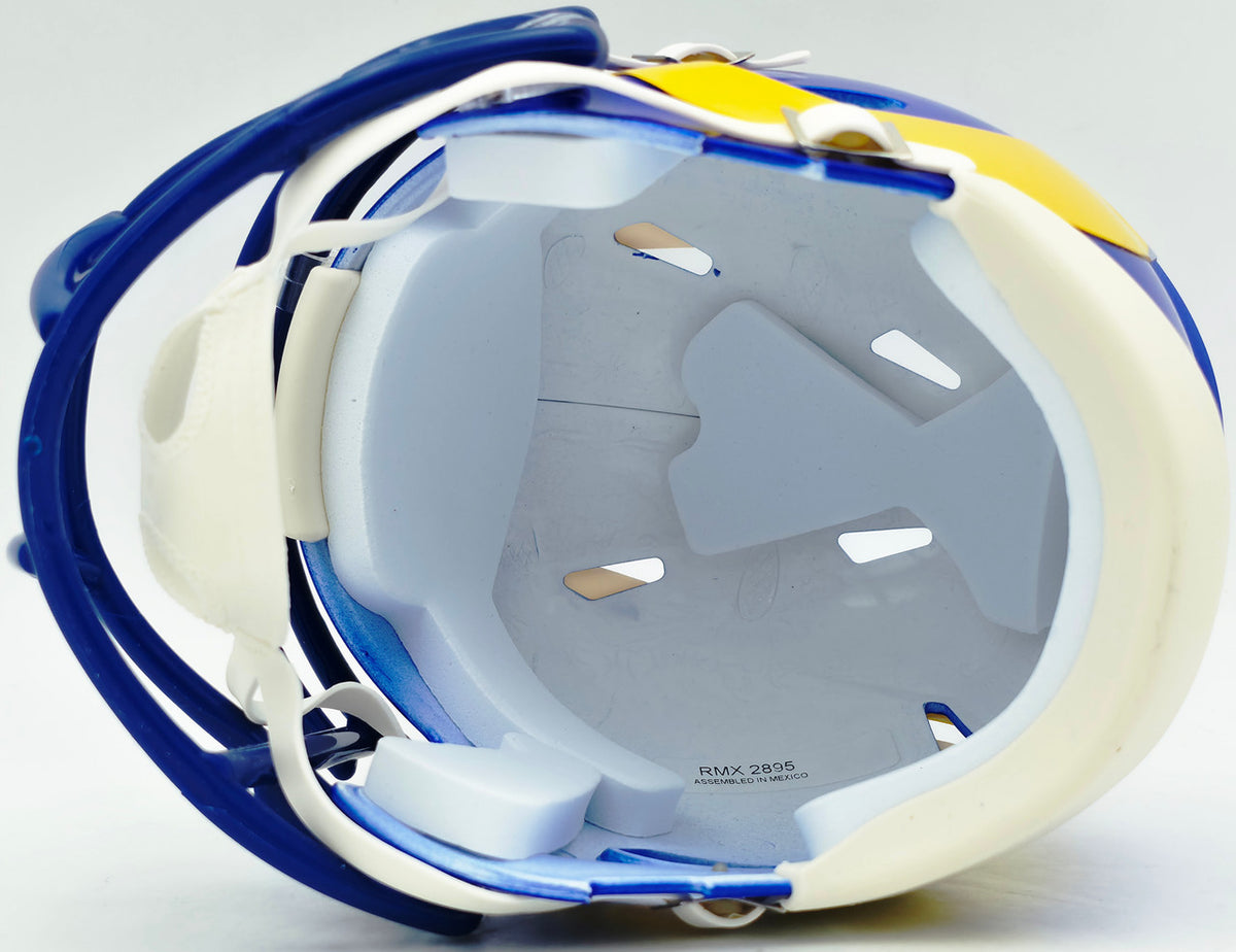 Davante Adams Autographed Los Angeles Rams Blue Speed Mini Helmet Beckett BAS Witness Stock #257214