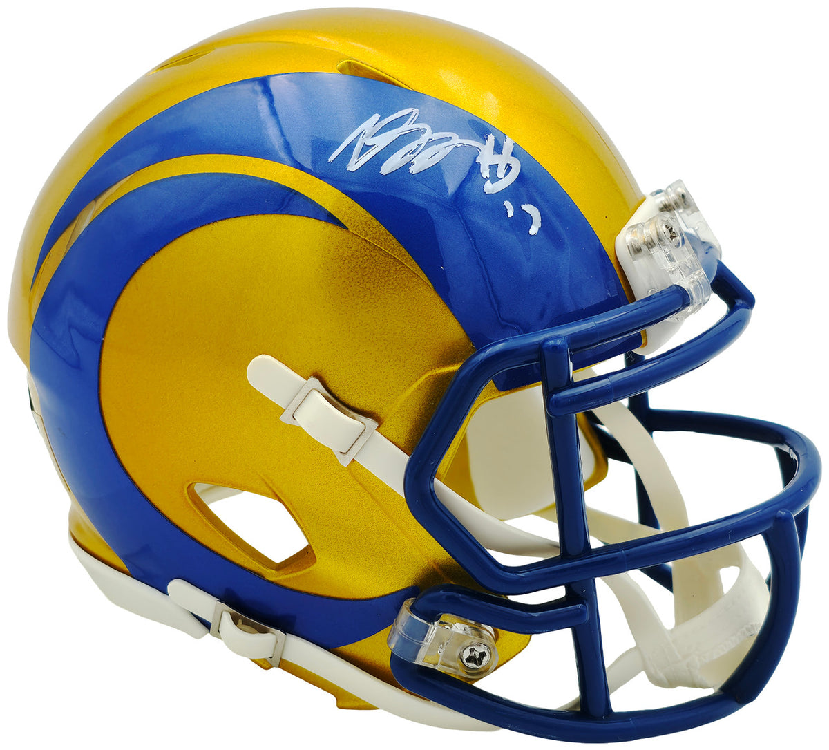 Davante Adams Autographed Los Angeles Rams Flash Yellow Speed Mini Helmet Beckett BAS Witness Stock #257215