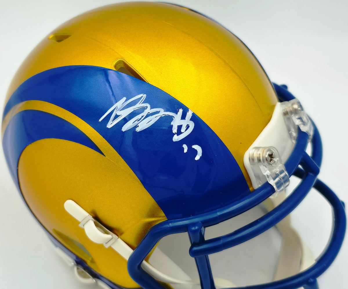 Davante Adams Autographed Los Angeles Rams Flash Yellow Speed Mini Helmet Beckett BAS Witness Stock #257215