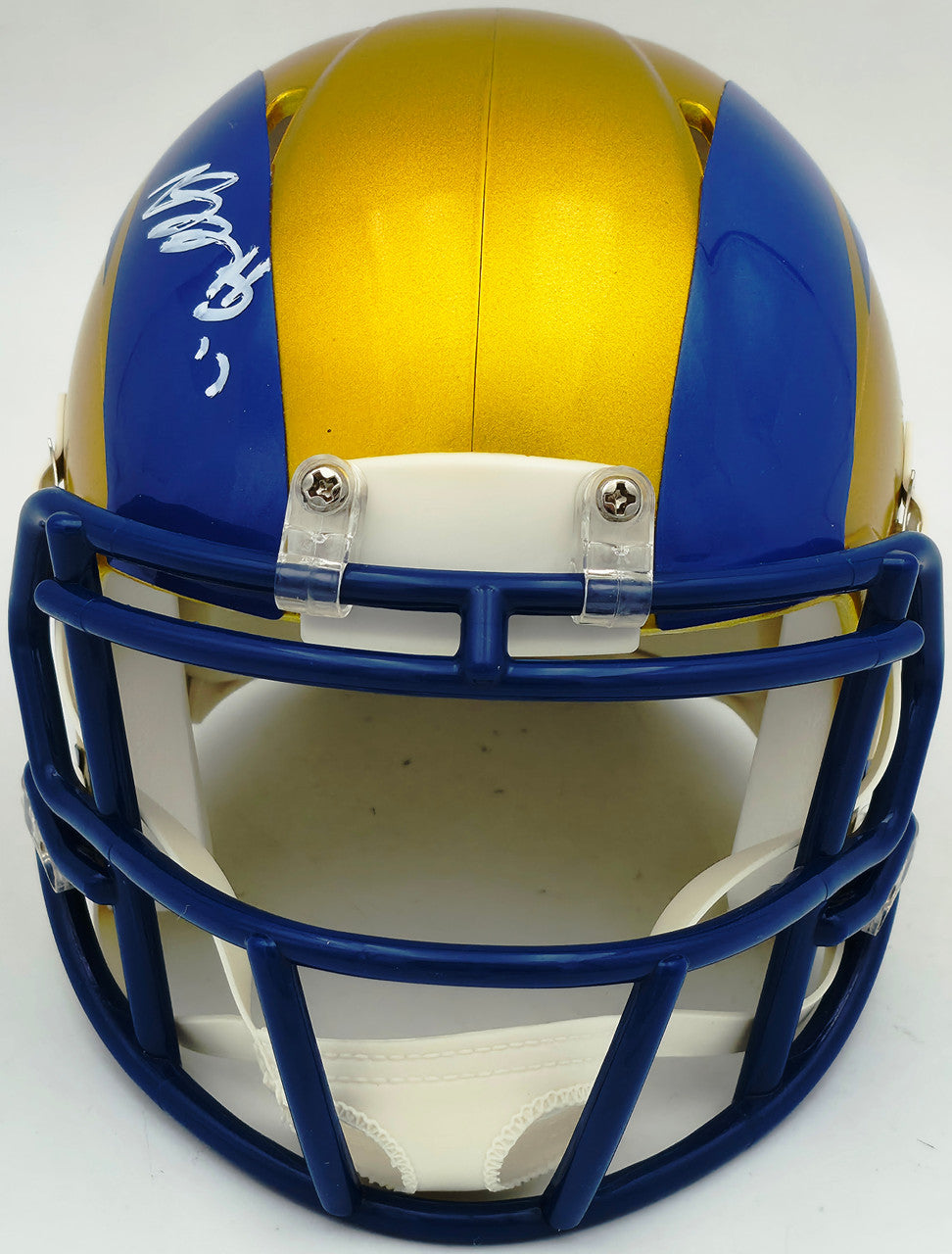 Davante Adams Autographed Los Angeles Rams Flash Yellow Speed Mini Helmet Beckett BAS Witness Stock #257215