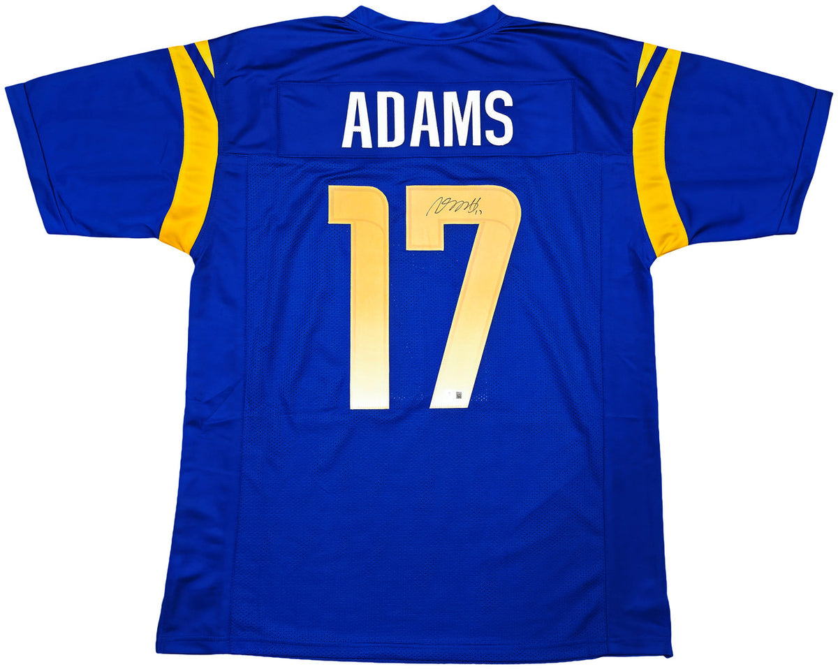 Los Angeles Rams Davante Adams Autographed Blue Jersey Beckett BAS Witness Stock #257216