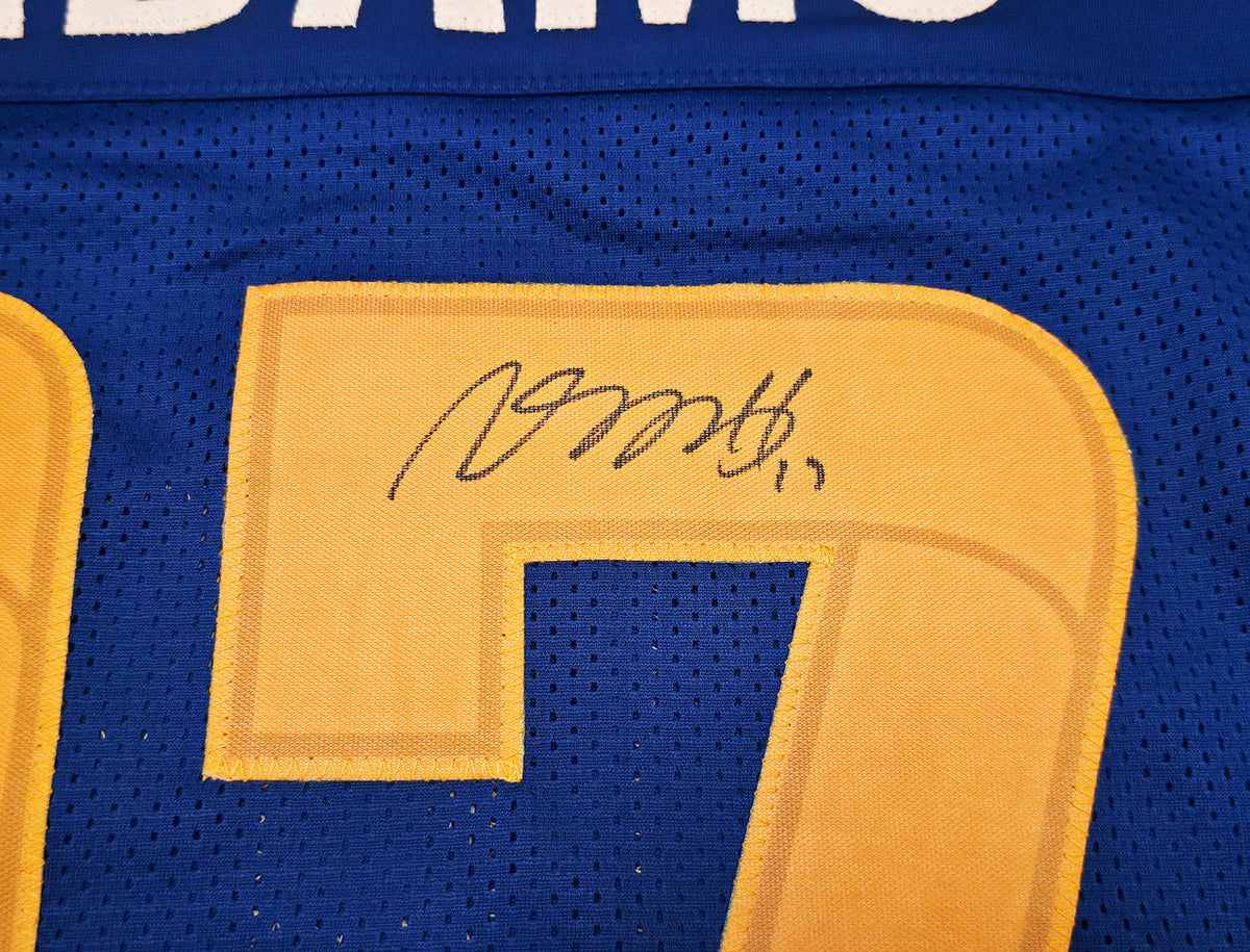 Los Angeles Rams Davante Adams Autographed Blue Jersey Beckett BAS Witness Stock #257216