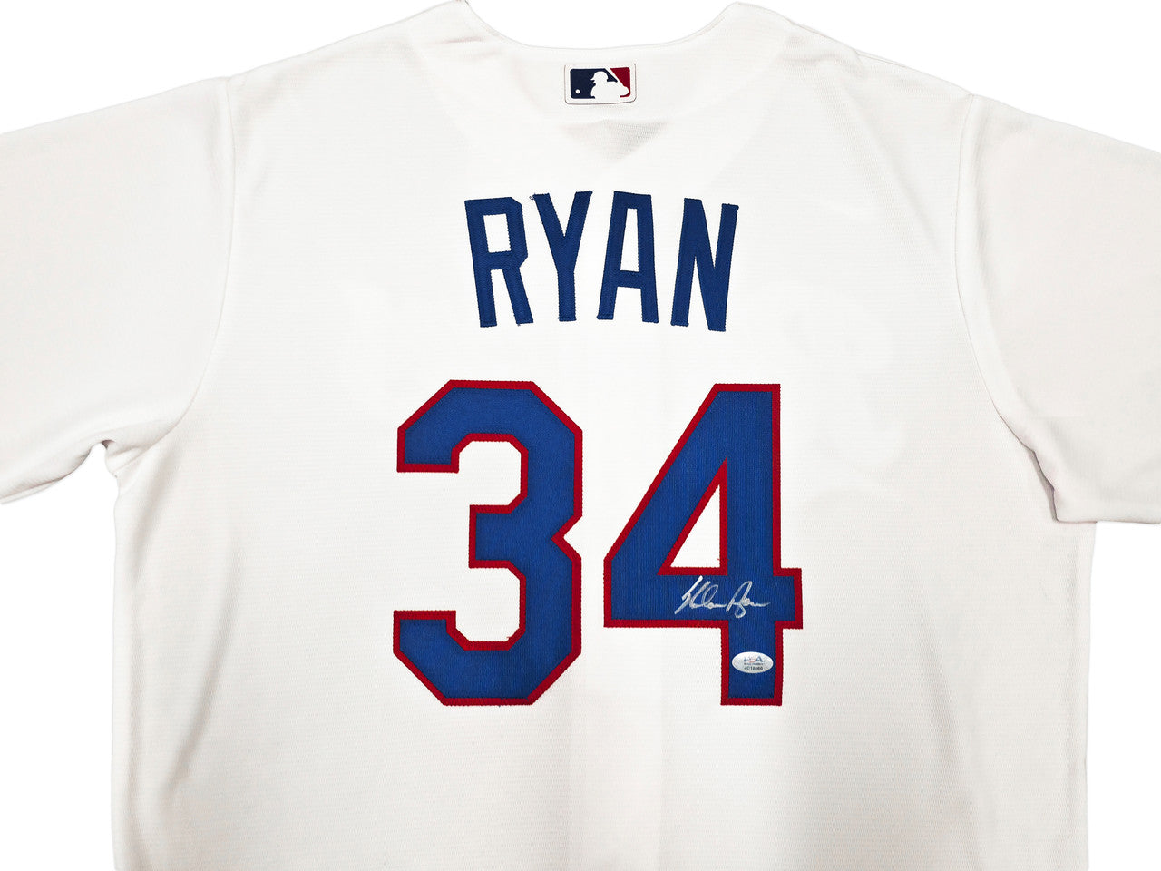 Texas Rangers Nolan Ryan Autographed White Nike Jersey Size XXL PSA/DNA ITP Stock #257232