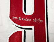 Cincinnati Reds Matt McLain Autographed White Jersey "MLB Debut 5/15/23" Beckett BAS Witness Stock #257832