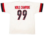 1999 Team USA Women's Soccer World Cup Champions Autographed White Jersey With 8 Signatures Including Hamm & Chastain Beckett BAS Witness Stock #257835