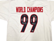 1999 Team USA Women's Soccer World Cup Champions Autographed White Jersey With 8 Signatures Including Hamm & Chastain Beckett BAS Witness Stock #257835