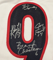 1999 Team USA Women's Soccer World Cup Champions Autographed White Jersey With 8 Signatures Including Hamm & Chastain Beckett BAS Witness Stock #257835