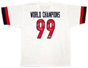 1999 Team USA Women's Soccer World Cup Champions Autographed White Jersey With 8 Signatures Including Hamm & Chastain Beckett BAS Witness Stock #257834