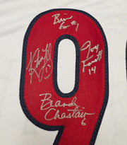 1999 Team USA Women's Soccer World Cup Champions Autographed White Jersey With 8 Signatures Including Hamm & Chastain Beckett BAS Witness Stock #257834