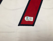 1999 Team USA Women's Soccer World Cup Champions Autographed White Jersey With 8 Signatures Including Hamm & Chastain Beckett BAS Witness Stock #257834