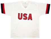 1999 Team USA Women's Soccer World Cup Champions Autographed White Jersey With 8 Signatures Including Hamm & Chastain Beckett BAS Witness Stock #257834