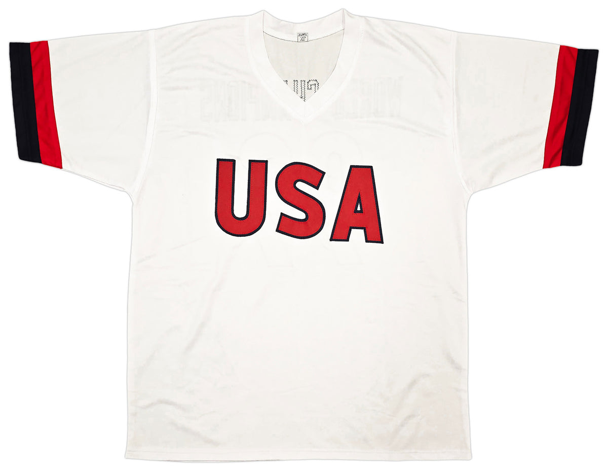 1999 Team USA Women's Soccer World Cup Champions Autographed White Jersey With 8 Signatures Including Hamm & Chastain Beckett BAS Witness Stock #257834