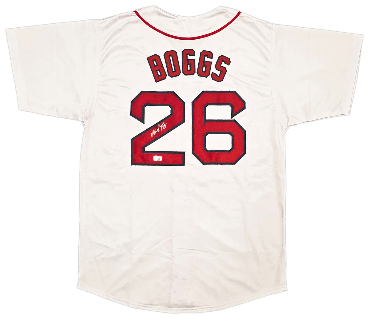 Boston Red Sox Wade Boggs Autographed White Jersey Beckett BAS Witness Stock #257836