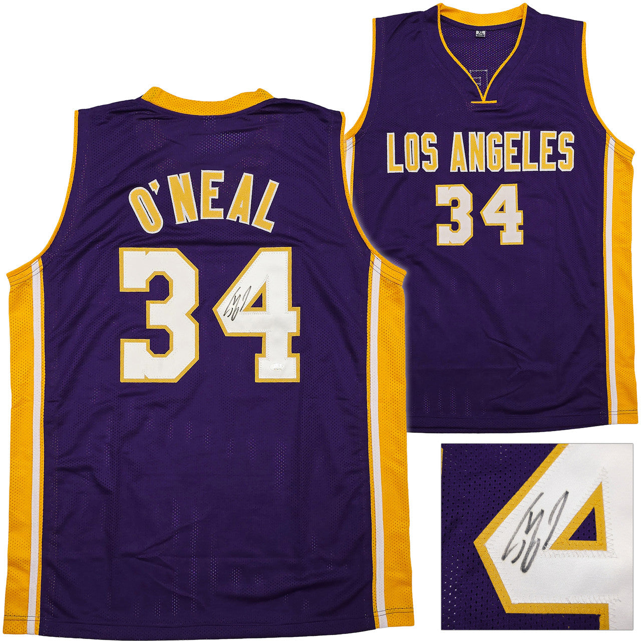 Los Angeles Lakers Shaquille Shaq O'Neal Autographed Purple Jersey JSA Stock #257919