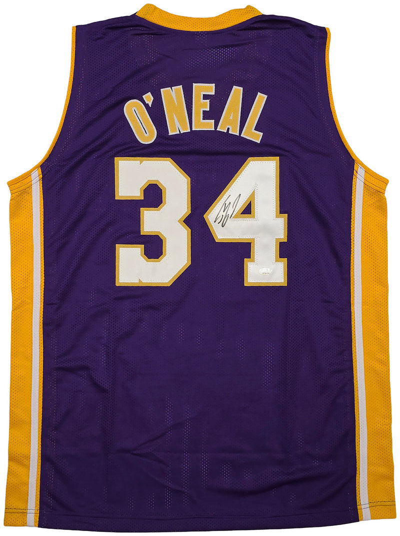 Los Angeles Lakers Shaquille Shaq O'Neal Autographed Purple Jersey JSA Stock #257919