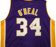 Los Angeles Lakers Shaquille Shaq O'Neal Autographed Purple Jersey JSA Stock #257919
