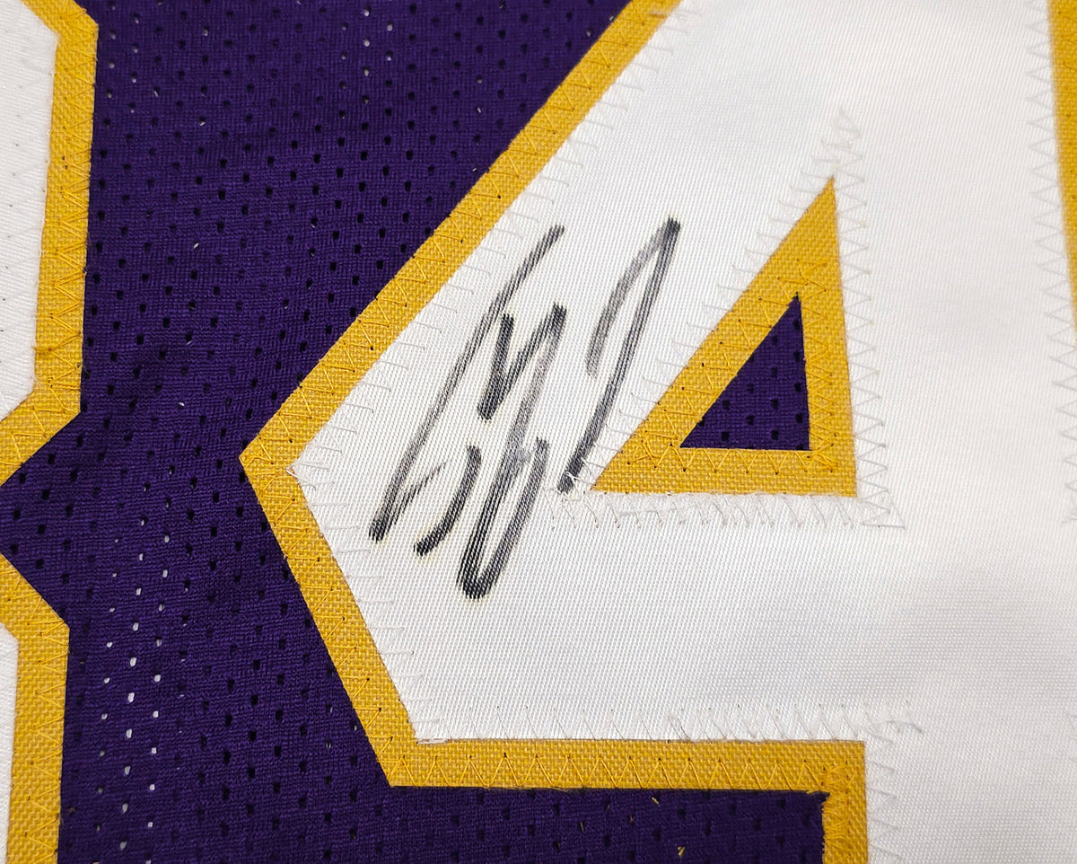Los Angeles Lakers Shaquille Shaq O'Neal Autographed Purple Jersey JSA Stock #257919