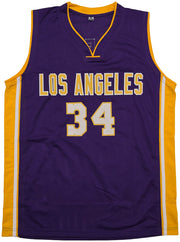 Los Angeles Lakers Shaquille Shaq O'Neal Autographed Purple Jersey JSA Stock #257919