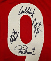 1999 Team USA Women's Soccer World Cup Champions Autographed Red Jersey With 8 Signatures Including Hamm & Chastain Beckett BAS Witness Stock #257833