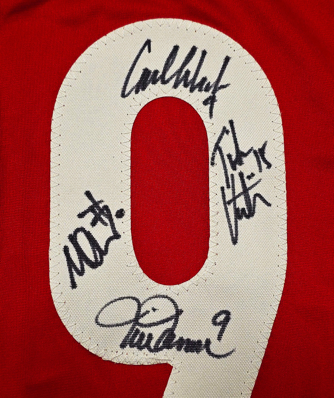 1999 Team USA Women's Soccer World Cup Champions Autographed Red Jersey With 8 Signatures Including Hamm & Chastain Beckett BAS Witness Stock #257833