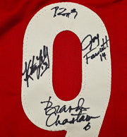 1999 Team USA Women's Soccer World Cup Champions Autographed Red Jersey With 8 Signatures Including Hamm & Chastain Beckett BAS Witness Stock #257833