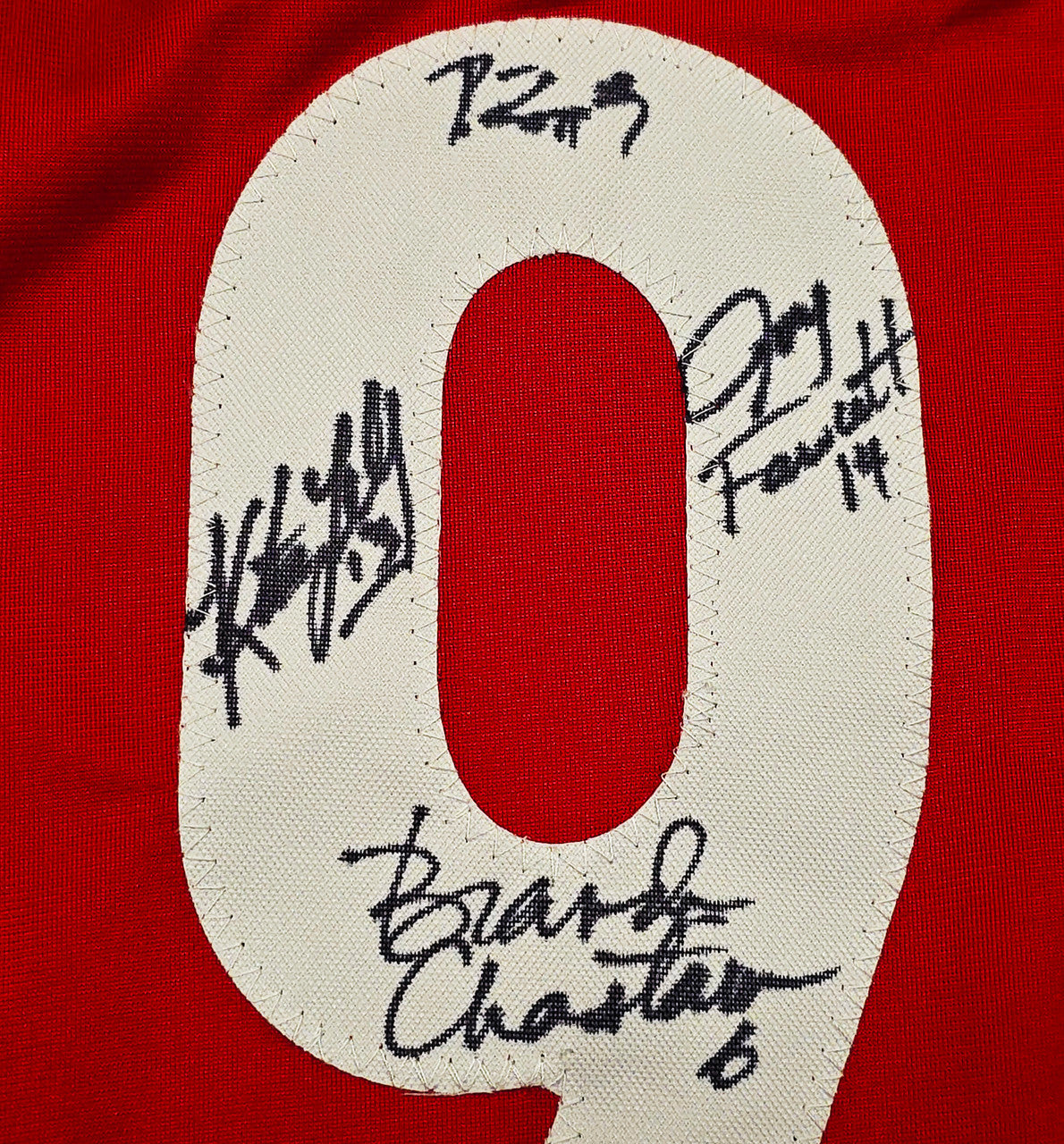 1999 Team USA Women's Soccer World Cup Champions Autographed Red Jersey With 8 Signatures Including Hamm & Chastain Beckett BAS Witness Stock #257833