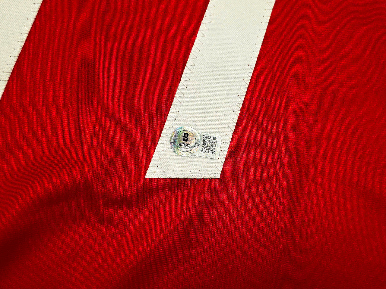 1999 Team USA Women's Soccer World Cup Champions Autographed Red Jersey With 8 Signatures Including Hamm & Chastain Beckett BAS Witness Stock #257833