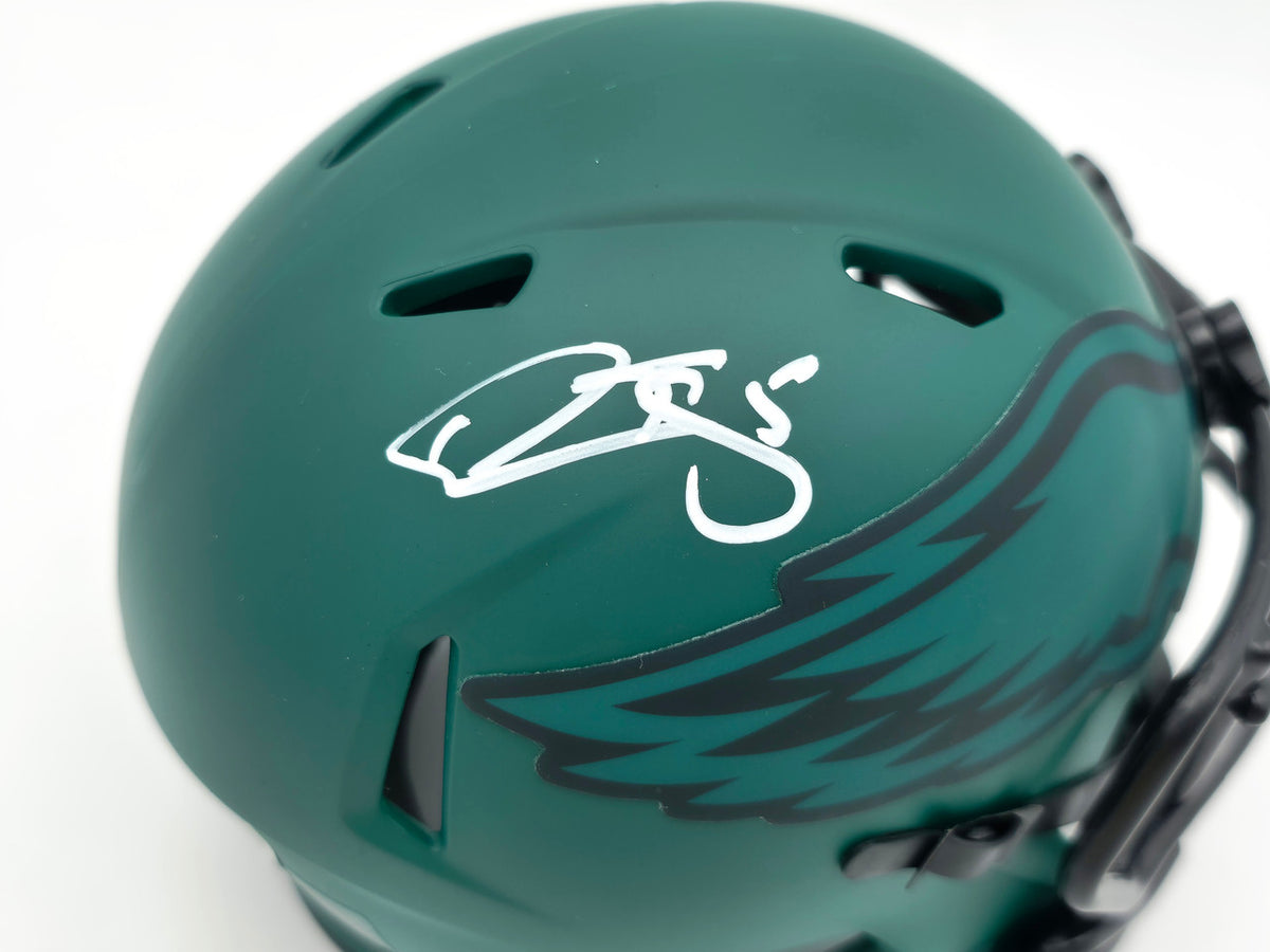 Donovan McNabb Autographed Philadelphia Eagles Rave Green Mini Helmet Beckett BAS Witness Stock #256863