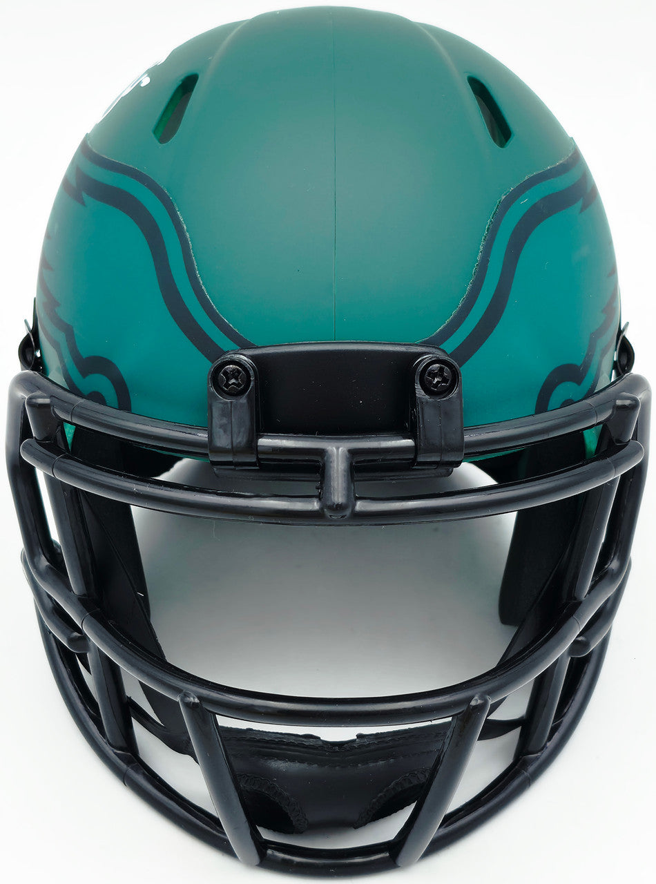 Donovan McNabb Autographed Philadelphia Eagles Rave Green Mini Helmet Beckett BAS Witness Stock #256863