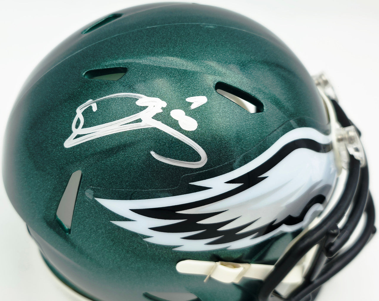 Donovan McNabb Autographed Philadelphia Eagles Green Mini Helmet Beckett BAS Witness Stock #256865