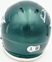 Donovan McNabb Autographed Philadelphia Eagles Green Mini Helmet Beckett BAS Witness Stock #256865