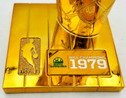 Jack Sikma & Fred Brown Autographed Fanatics 1978-79 NBA Champions Logo Mini Trophy Seattle Supersonics MCS Holo Stock #256896